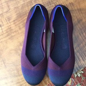 Rothy’s 7.5 The Flat round toe, wine, navy, purple, black